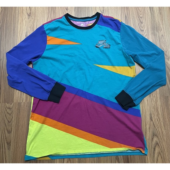 Nike Other - Nike Air T-Shirt Mens Large Retro Geometric Colorblock Long Sleeve Athletic Cut